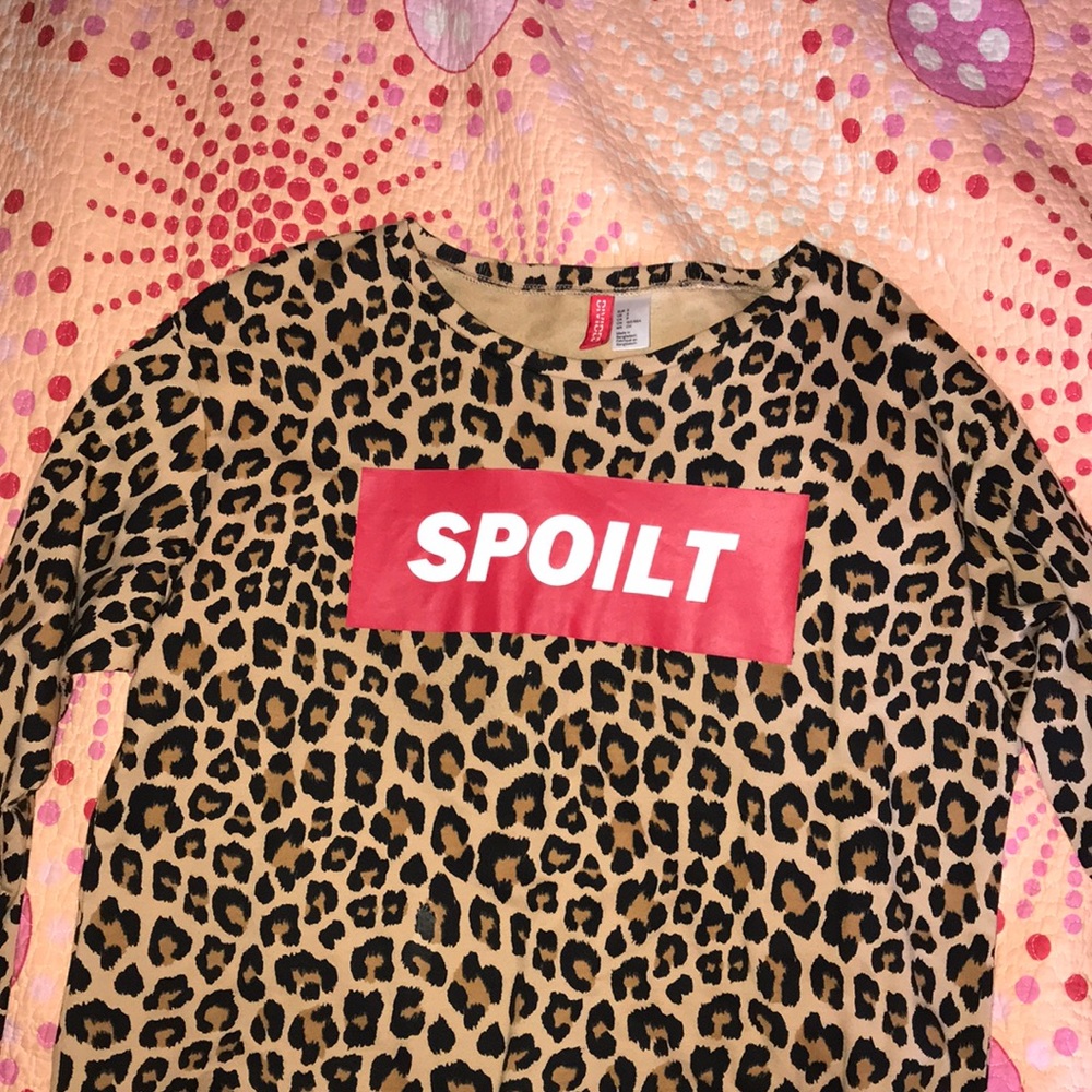 Supreme inspired cheetah crew neck